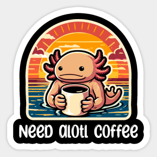 Cute Axolotl Coffee Lover Sticker